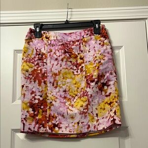 MWOT LOFT Pink and Gold‎ Abstract Pencil Skirt